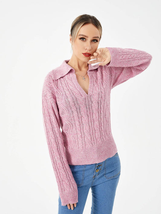 Women's Warm Casual Lapel Sweater - Here2Save