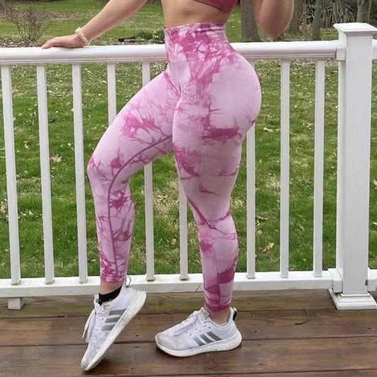 Tie Dye Leggings Women Fitness Yoga Pants Seamless Push Up Workout Tights Gym Sports Legging - Here2Save