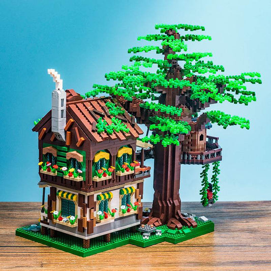 High Elf Tree House Puzzle Assembling Building Blocks - Here2Save