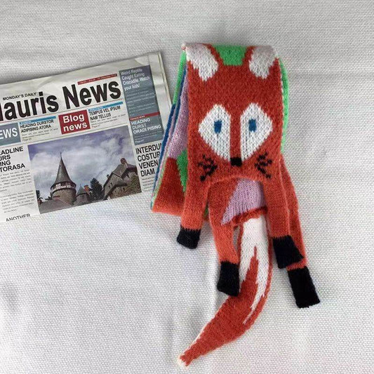 Warm Autumn And Winter Fox Knitted Scarf For Women - Here2Save