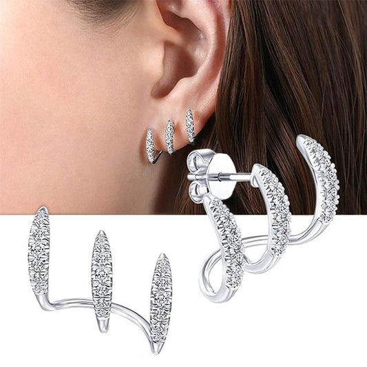 Earrings Diamond Inlaid Vibrato Cold Design Sense - Here2Save