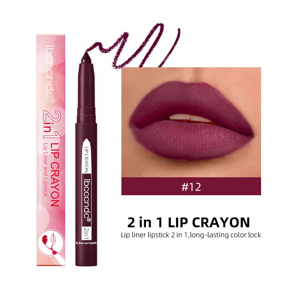 Two-in-one Lip Liner Long Lasting Waterproof Matte - Here2Save