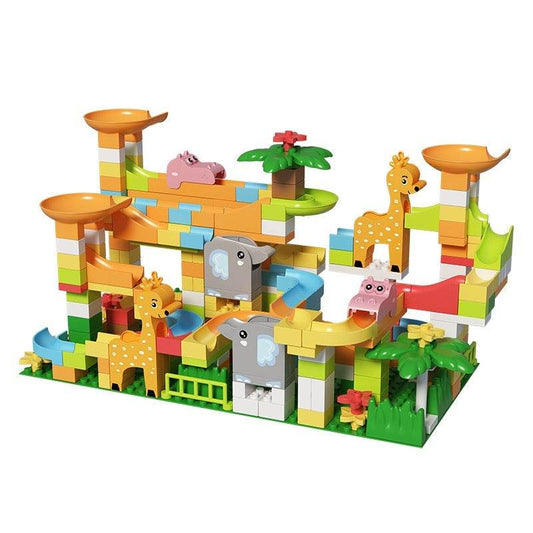 Marble Race Run DIY Duplos Maze Balls Building Blocks - Here2Save