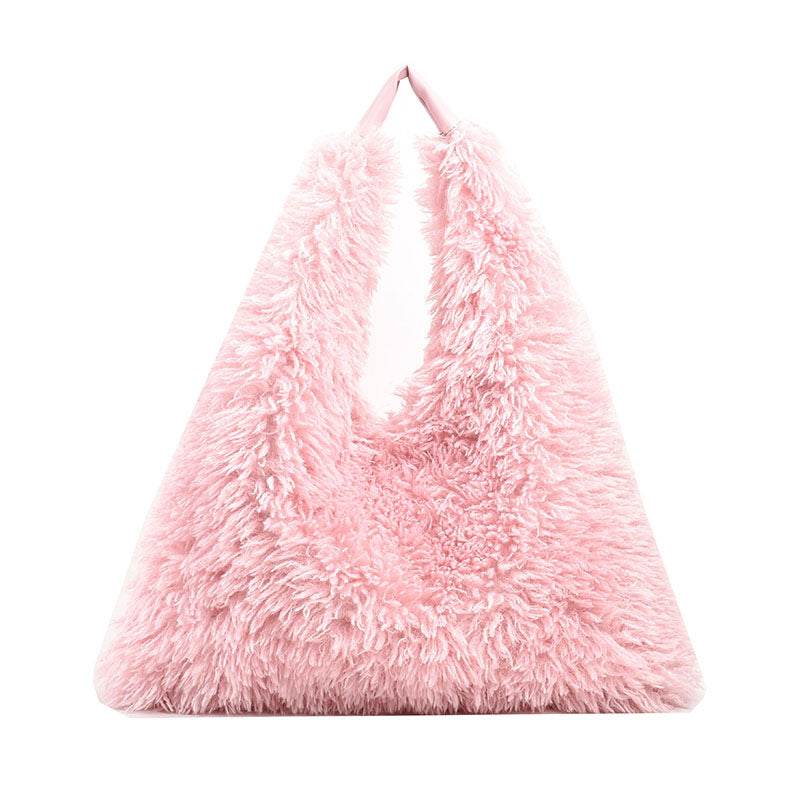 New Autumn And Ainter Plush Handbags Large-capacity Shoulder Armpit Bag Cute Fashion Luxury Designer Tote Bags For Women Trend - Here2Save
