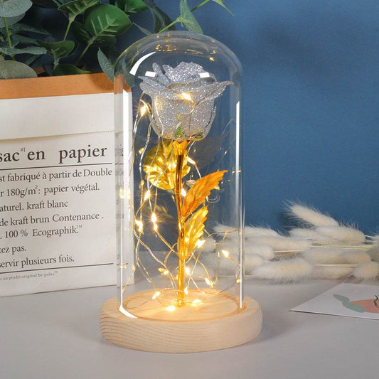 Valentines Day Gift For Girlfriend Eternal Rose Flowers LED Light In Glass Cover Day Wedding Decoration Favors Mother Day Female Gift Gift - Here2Save