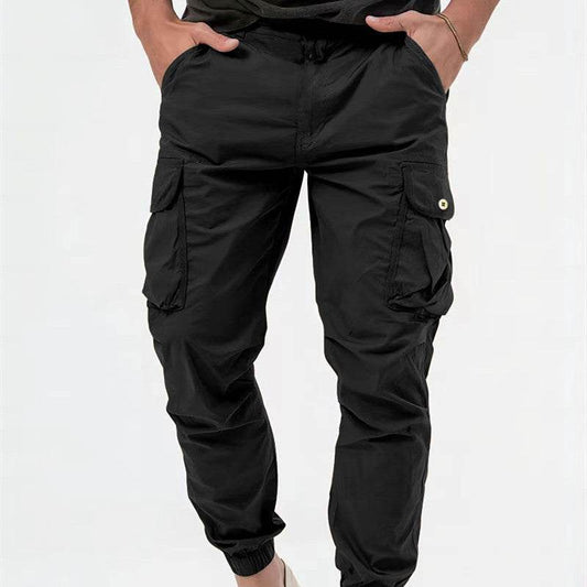 Men's Cargo Trousers With Three-dimensional Pockets Solid Color Casual Pants - Here2Save