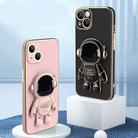 3D Astronaut Phone Case Anti-Drop Electroplating Bracket - Here2Save