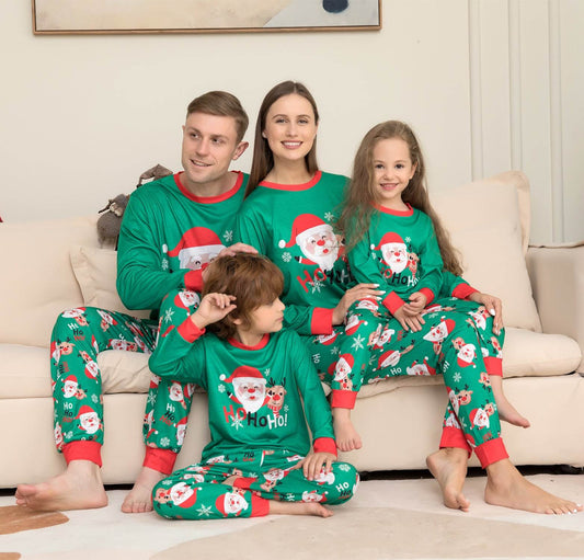 Christmas Pajamas For Family Matching Family Christmas PJs Sets Santa Claus Printed Top Sleepwear - Here2Save