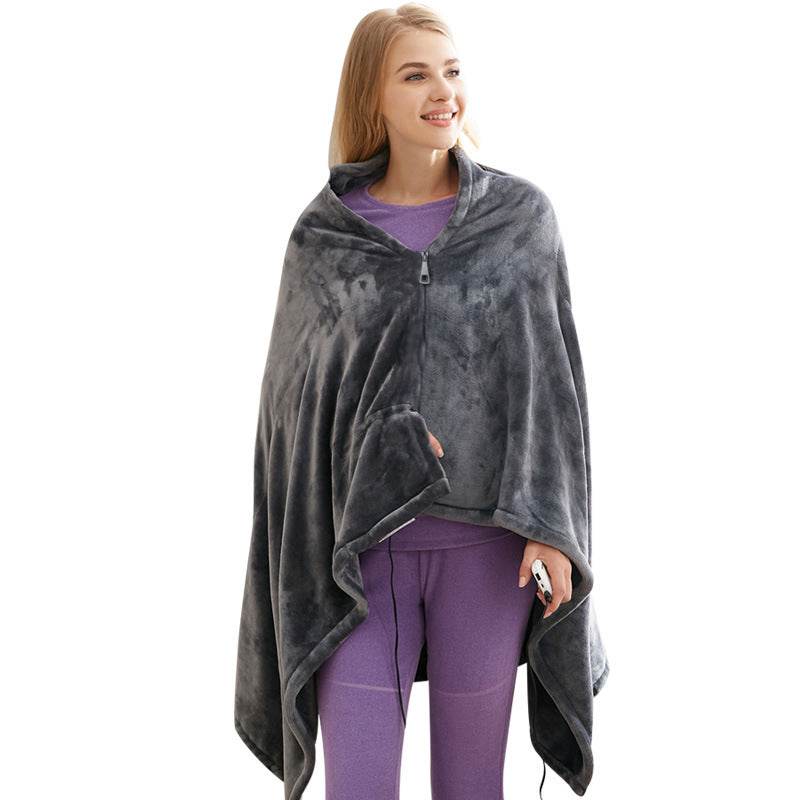 Winter Flannel Heated Blanket Cold Protection Body Warmer Usb Heated Warm Shawl Electric Heated Plush Blanket - Here2Save