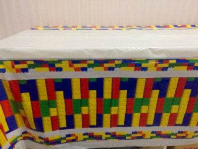 Building block brick theme birthday props - Here2Save