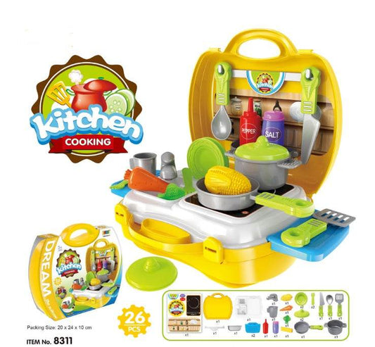 House suitcase toy kitchen cutlery set - Here2Save