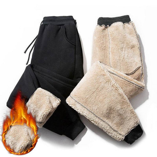 Autumn Winter Pants Men Women Trousers Warm Fleece Drawstring Pants M-5XL - Here2Save