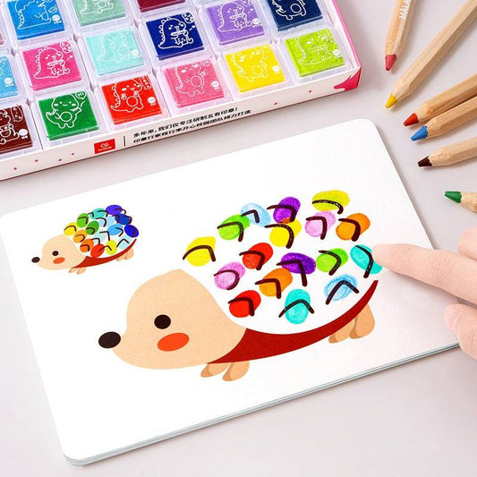 Washable Non-toxic Kindergarten Paint Hand Palm Painting Stamp Pad Graffiti Painting Toy - Here2Save