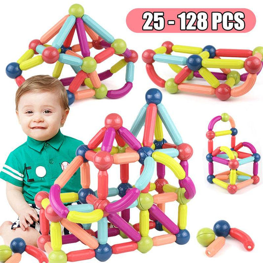 Big Size DIY Magnetic Construction Set Early Learning Constructor Variety Magnetic Rod Building Blocks For Children Toys Gift - Here2Save