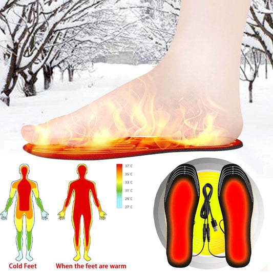 USB Heated Shoes Insoles Can Be Cut Winter Warm Heating Insoles Pad Feet For Boots Sneaker Shoes - Here2Save
