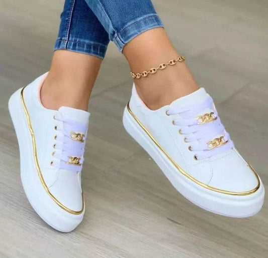 Chain Flats Shoes Thick Bottom Loafers For Walking Sports Shoes For Women - Here2Save