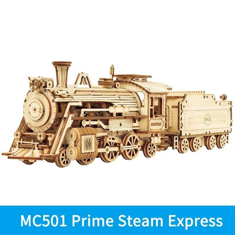 Robotime ROKR Train Model 3D Wooden Puzzle Toy Assembly Locomotive Model Building Kits for Children Kids Birthday Christmas Gift - Here2Save