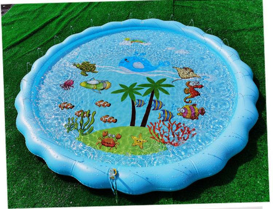 Inflatable Children's Round Sprinkler Pad Amazon Water Jet Pool - Here2Save