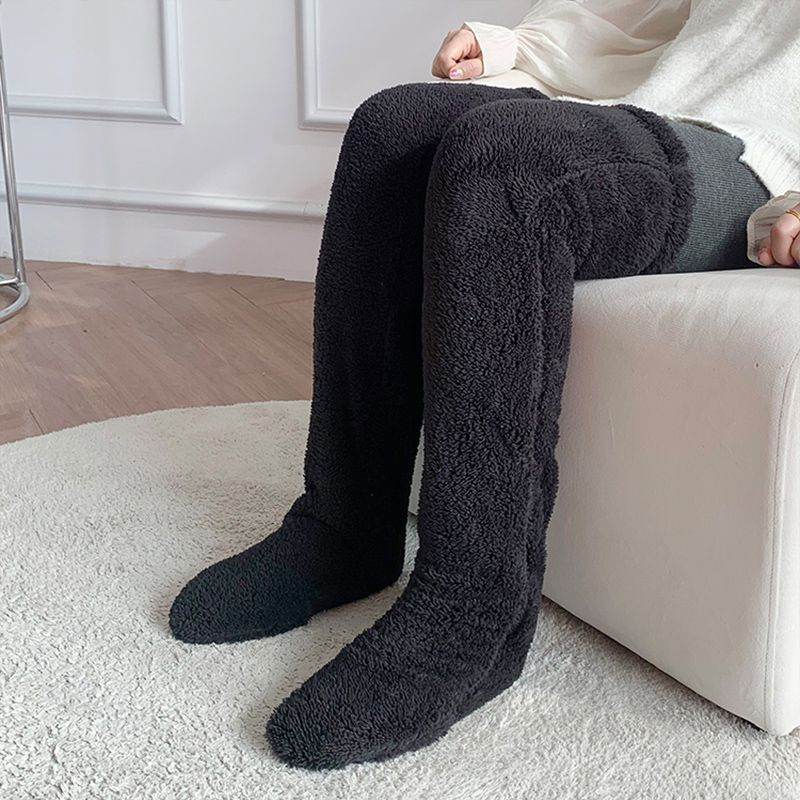 Over Knee High Fuzzy Long Socks Winter Warm Cold Leg Knee Joint Cold-proof Stockings Home Floor Sleeping Socks - Here2Save