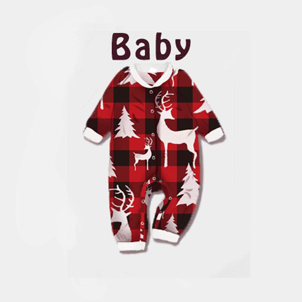 Christmas European And American Christmas Deer Head Print Parent-child Home Service Suit - Here2Save