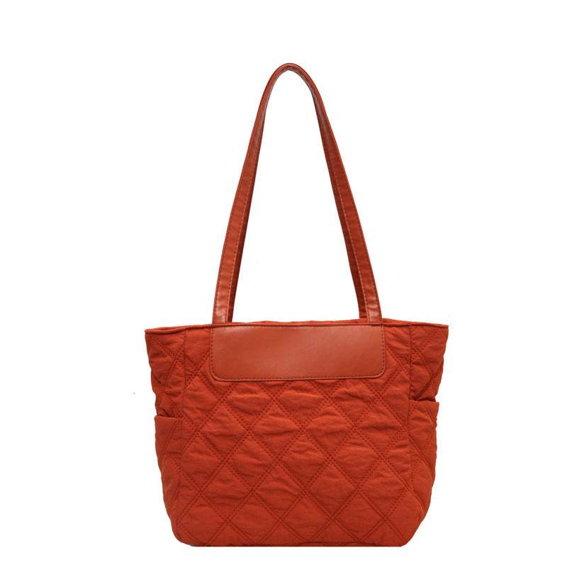 Rhombus Sewing Shoulder Bag Autumn And Winter Winter Luxury Women's Bag High Capacity Casual Commuting Personalized Handbags - Here2Save