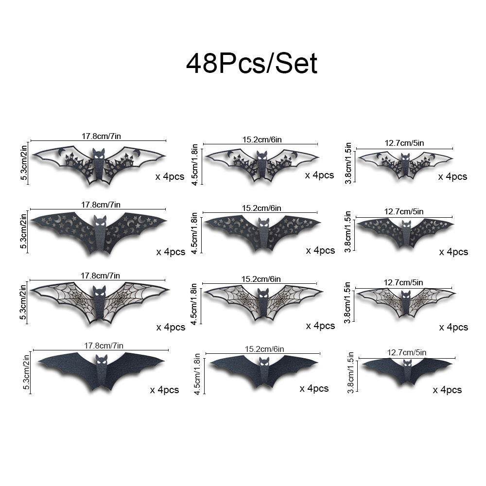 Halloween 3D Hollow Paper Bat Wall Stickers - Here2Save