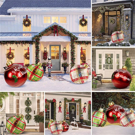 Christmas Ornament Ball Outdoor Pvc 60CM Inflatable Decorated Ball PVC Giant Big Large Balls Xmas Tree Decorations Toy Ball - Here2Save