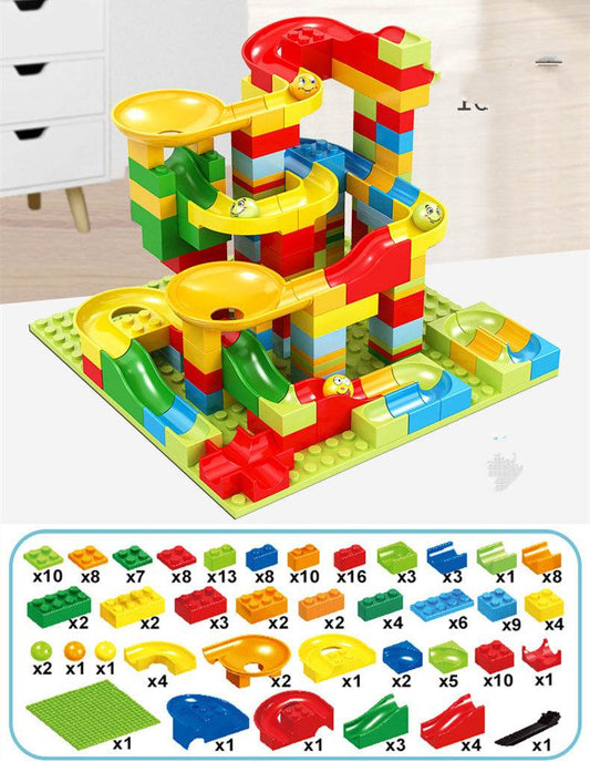 Race Run DIY Small Block Compatible City Building Blocks Funnel Slide - Here2Save