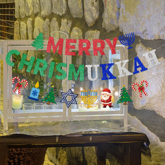 Christmas Party Decoration Hanging Flag New Year Decoration Banner - Here2Save