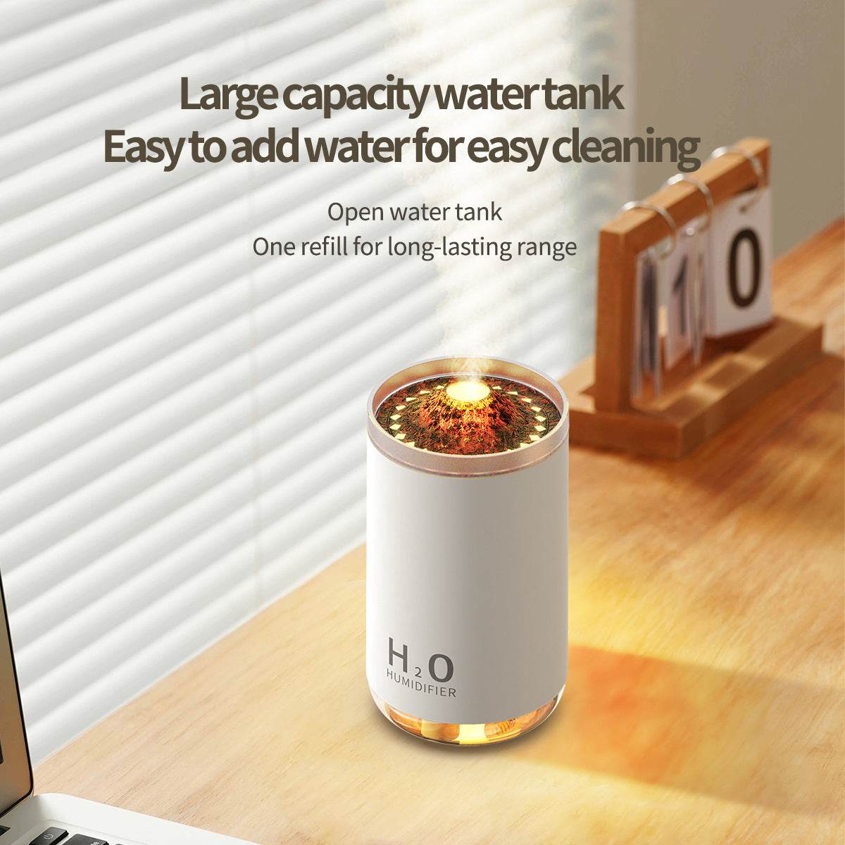 New Style Humidifier Simulation Flame Aroma Diffuser Volcano Household Desk - Here2Save