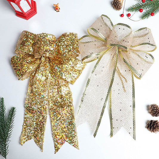 Christmas Bow Ribbon Mesh Finished Product - Here2Save