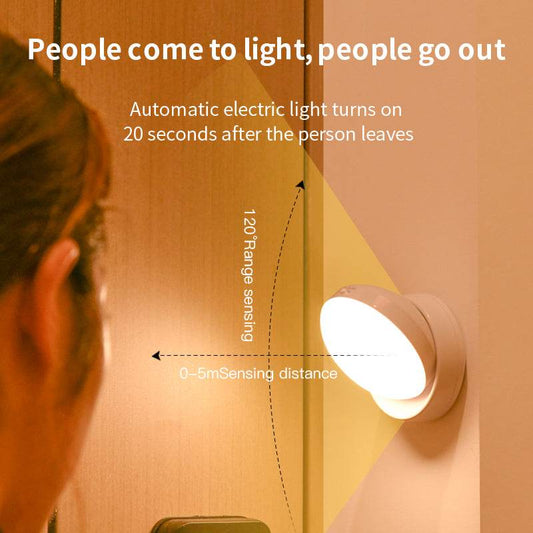 Rotating Human Body Sensor Light Corridor Garage Light Wardrobe Light Motion Sensor Night Light - Here2Save