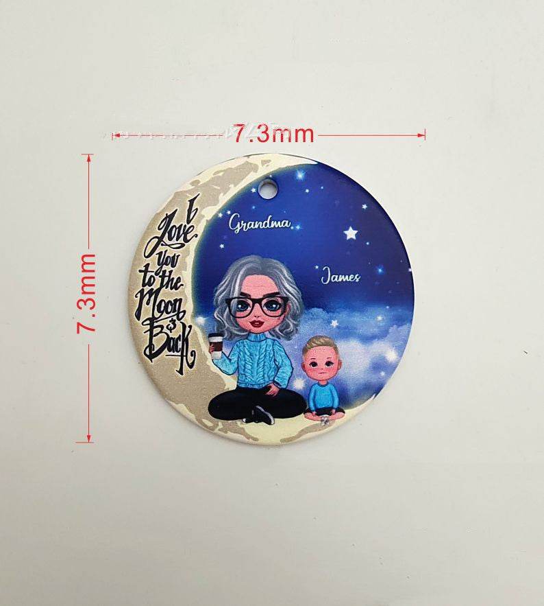 Christmas Ceramic Wooden Acrylic Double Sided Colored Pendant Circular - Here2Save