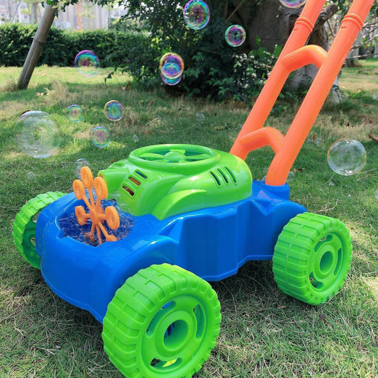Plastic Hand Push Bubble Machine Electric Blowing Bubble Parent-child Outdoor Children's Tank Car Toy Summer - Here2Save