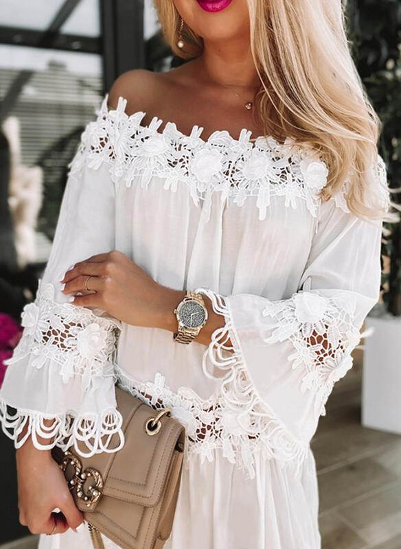 New European And American Tube Top Off Shoulder Lace Dress - Here2Save