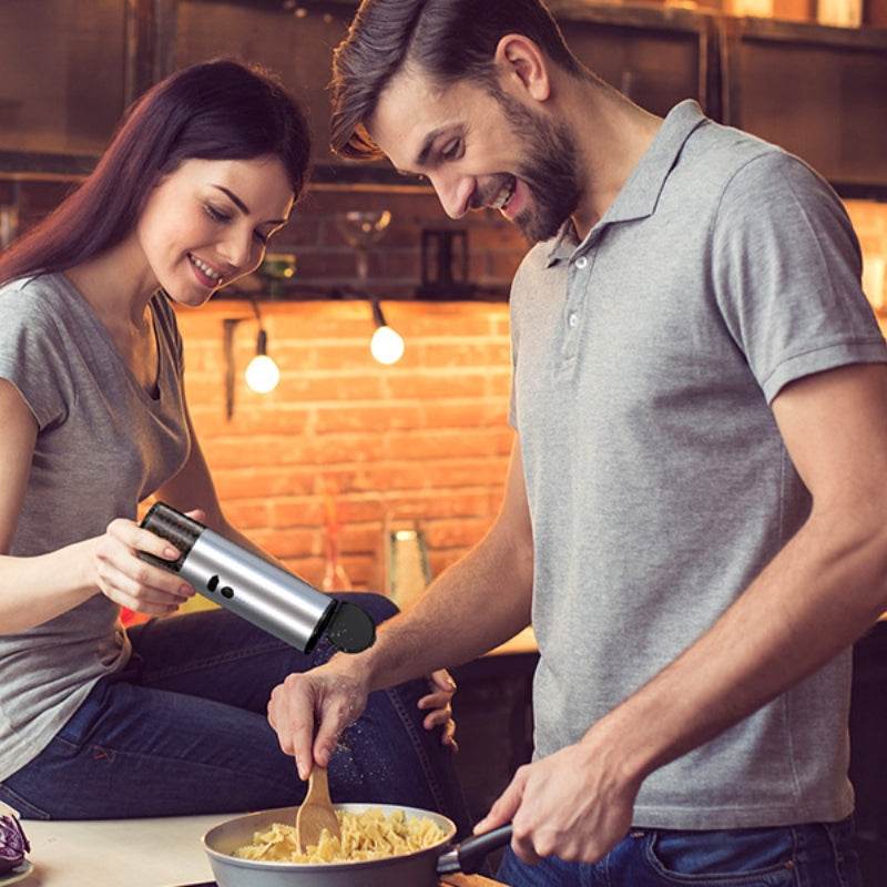 Electric Food Corn Soybean Salt And Pepper Grinder Mill Machine Rechargeable Electric Pepper And Salt Grinder Set With LED Kitchen Gadgets - Here2Save