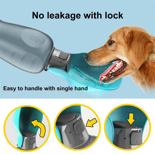 800ml Dogs Water Bottle Portable High Capacity Leakproof Pet Foldable Drinking Bowl Golden Retriever Outdoor Walking Supplies Pet Products - Here2Save