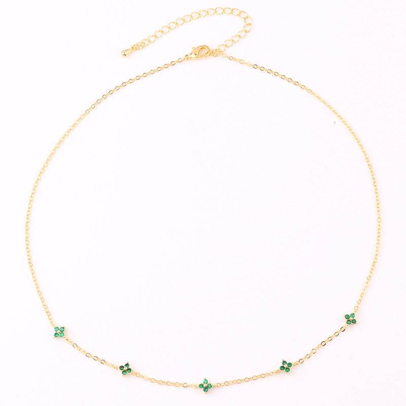 Ins Style Fashion Blue Flower Necklace Vacation Beach Travel Spring Summer Jewelry - Here2Save