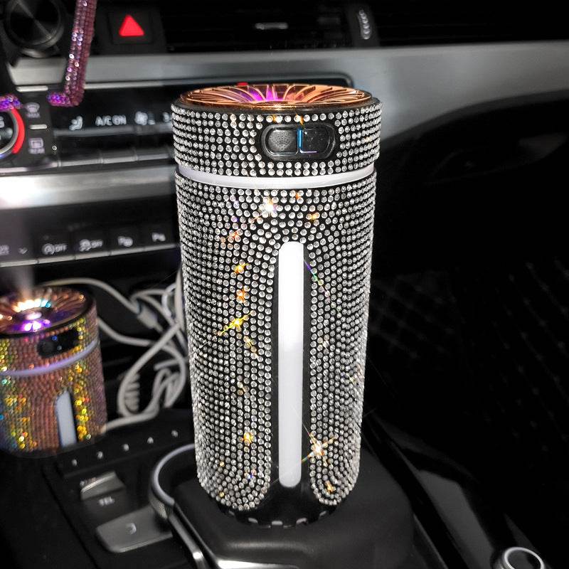 Luxury Diamond Car Humidifier LED Light Car Diffuser Auto Air Purifier Aromatherapy Diffuser Air Freshener Car Accessories For Woman - Here2Save