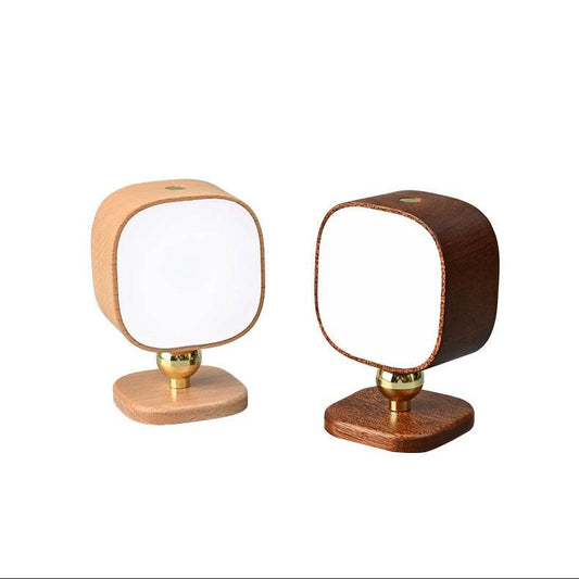Creative Square Solid Wood Small Night Lamp - Here2Save