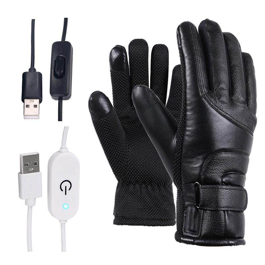 Winter Electric Heated Gloves Windproof Cycling Warm Heating Touch Screen Skiing Gloves - Here2Save