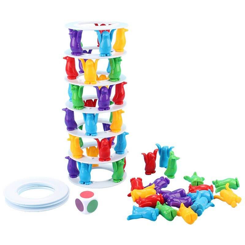 Penguin Tower Collapse Desktop Game Balance Toy Challenge Tower - Here2Save