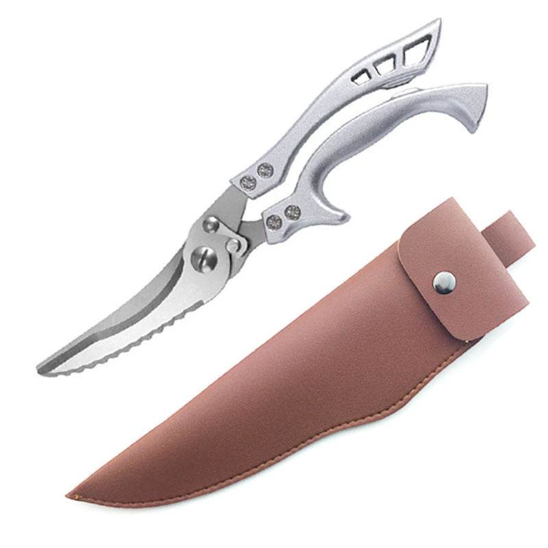 Kitchen Multifunctional Scissors Stainless Steel Chicken Bone Cleaver Knife Meat Fruit Boning Fish Scissors Scale Clean Scissors - Here2Save