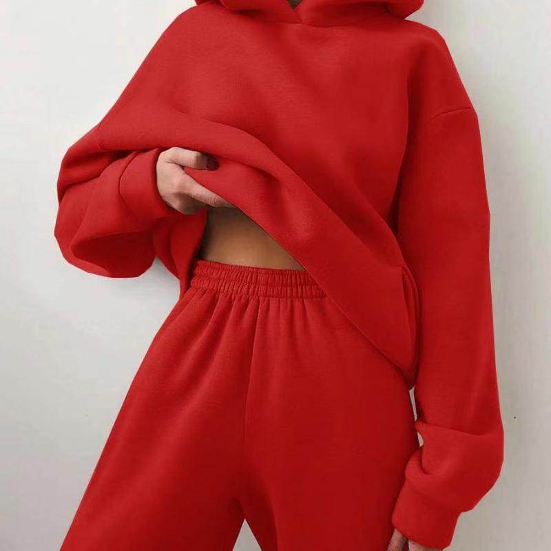 Women's Casual Hooded Sweater Two-piece Suit Clothes Hoodie Tracksuit - Here2Save