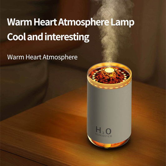 New Style Humidifier Simulation Flame Aroma Diffuser Volcano Household Desk - Here2Save