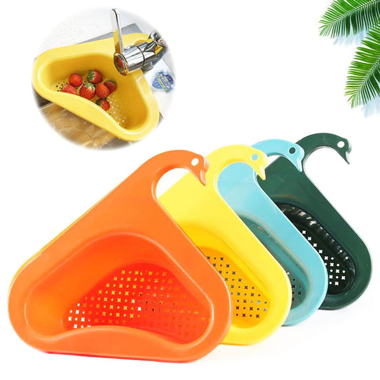 Household Sink Hanging Fruit And Vegetable Filter Water Drain Basket Kitchen Dry And Wet Separation Swan Drain Basket - Here2Save