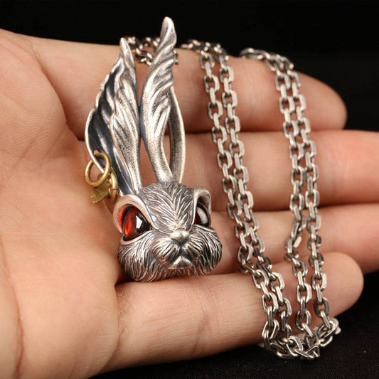 S925 Silver Retro Rabbit Pendant Trendy Necklace - Here2Save