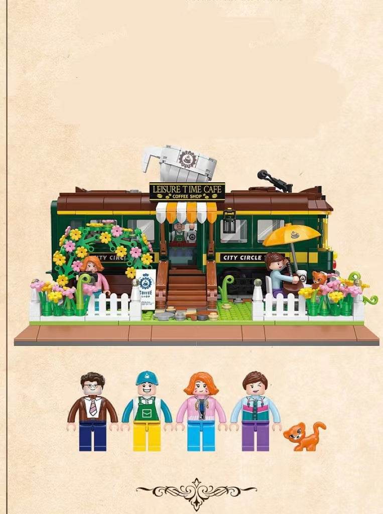 Building Blocks Train Coffee House Mini Decoration Assembly Toys - Here2Save