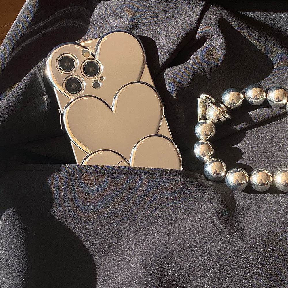 Electroplating Love Mobile Phone Case Three-dimensional Soft Shell - Here2Save
