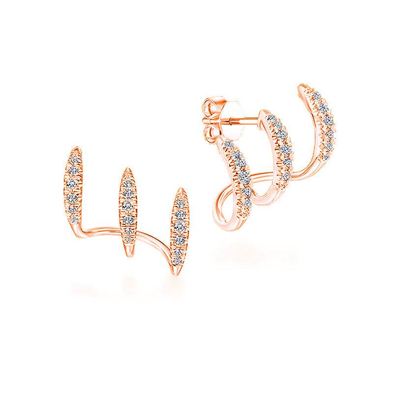 Earrings Diamond Inlaid Vibrato Cold Design Sense - Here2Save